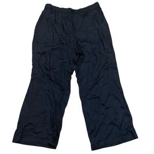 Lands' End Tencel Lyocell Wide Leg Lightweight Lounge Pants Womens 16P Black NWT